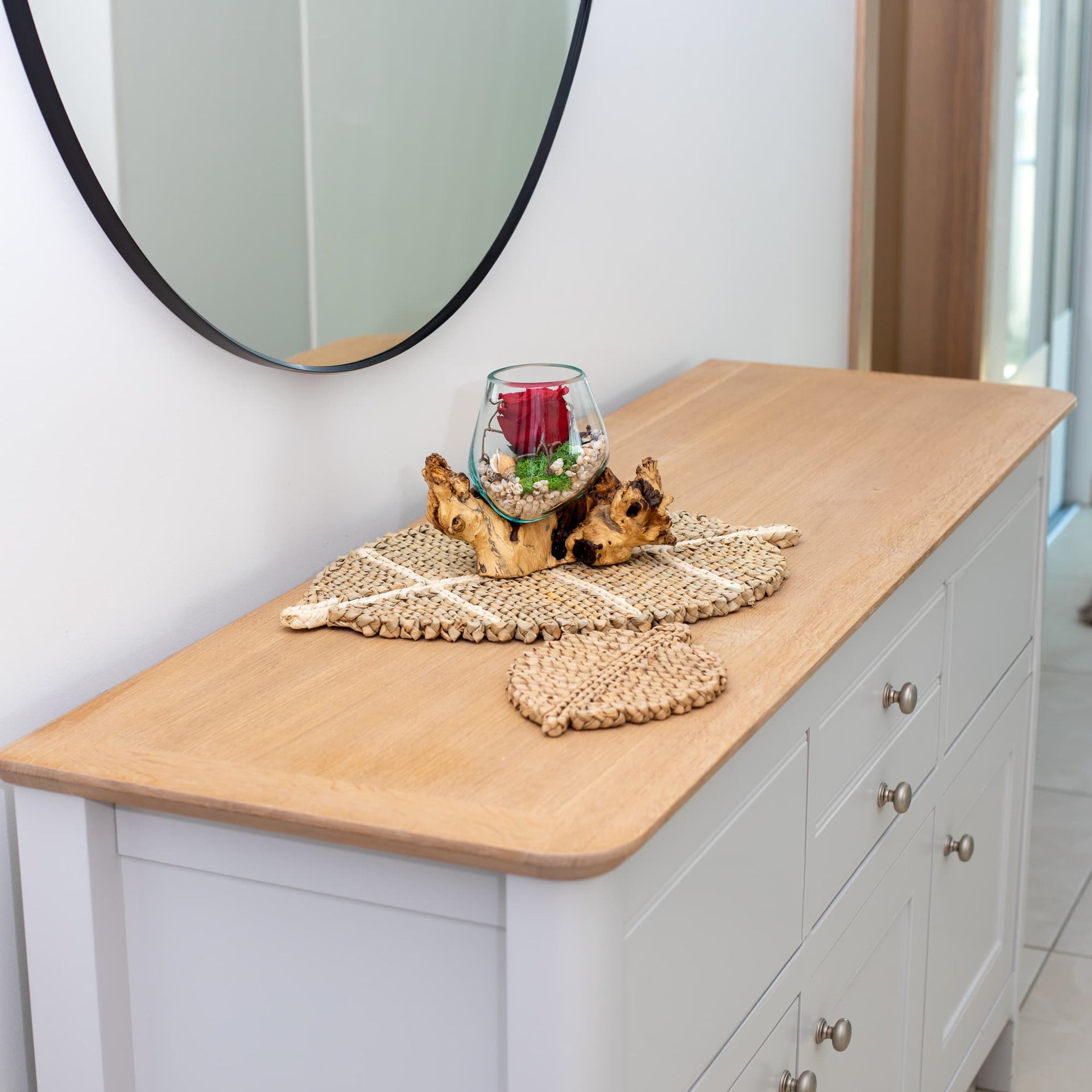 Decorative Balinese vase with rose